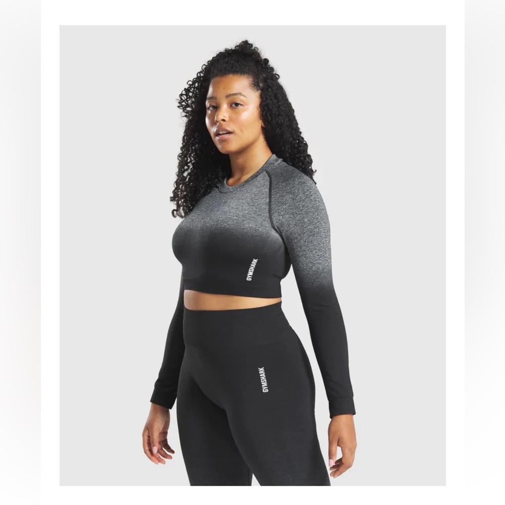 Gymshark SET Adapt Ombré Black and Gray Seamless Top & Leggings Size M - Picture 5 of 17